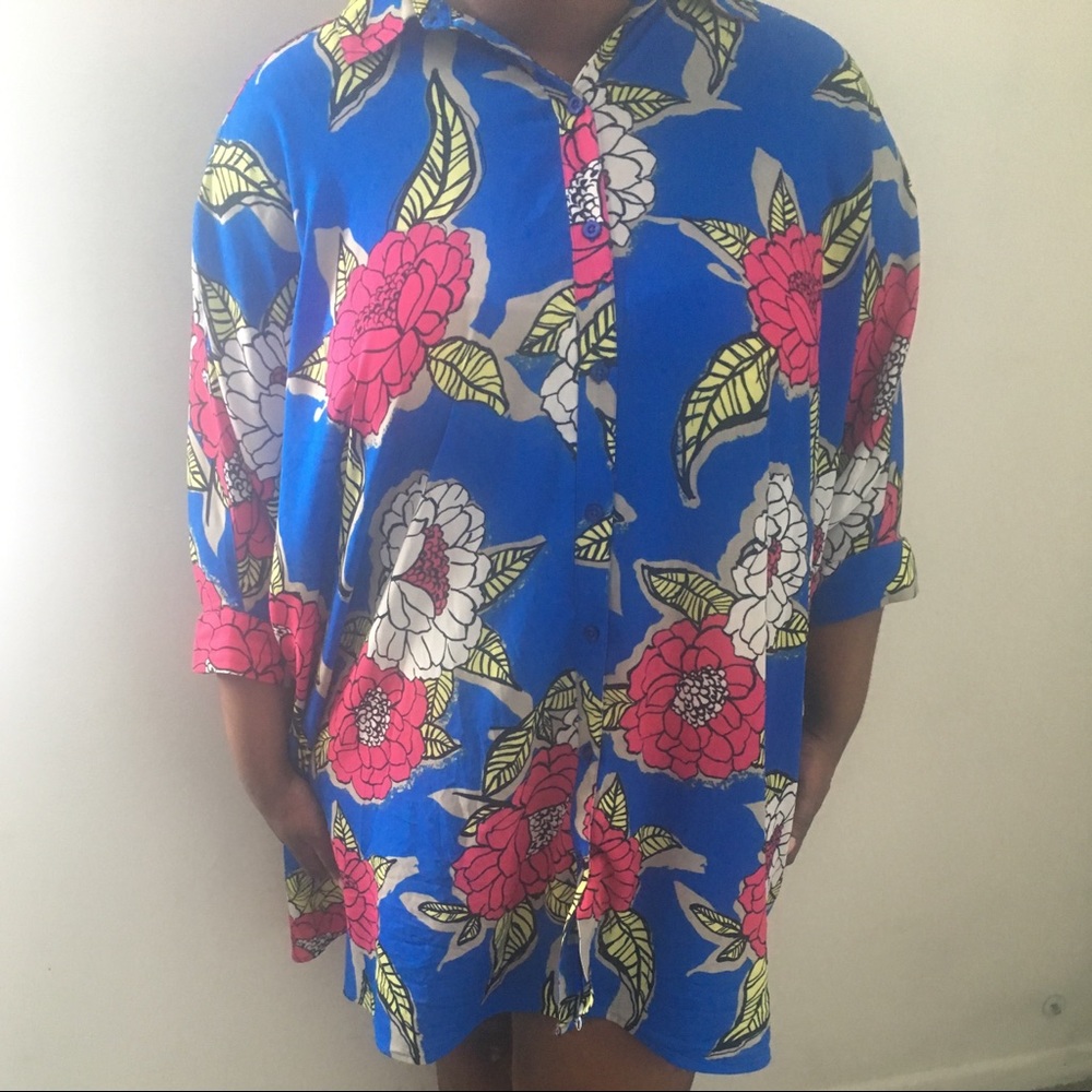 Melissa McCarthy Floral Shirt Dress